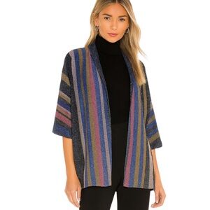 Vilagallo Lurex Sparkle Stripe Open Cardigan Jacket multicolor Size S